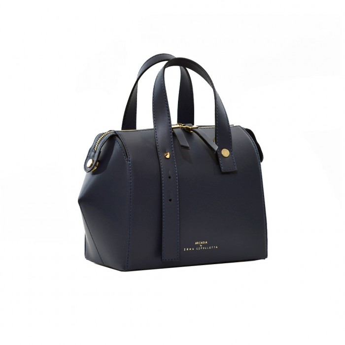 Arcadia Blue Leather Handbag / Cross (4694)