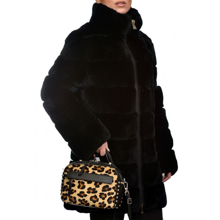 Leather- Pony Arcadia Black handbag / crossbody bag
