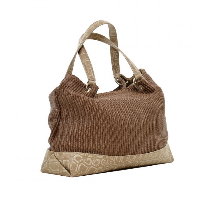 Lanzetti Beige Leather Handbag / Shoulder Bag (2851).