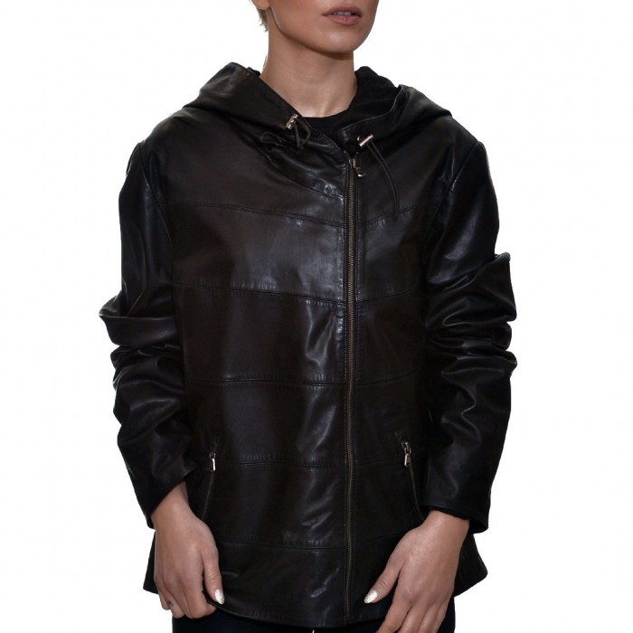 MORETTI Black Leather Cardigan (628)