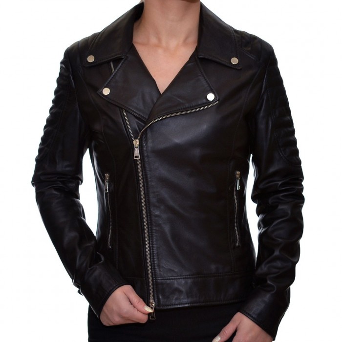 Leather Biker Black ENJOY ITALIA (AURORA)