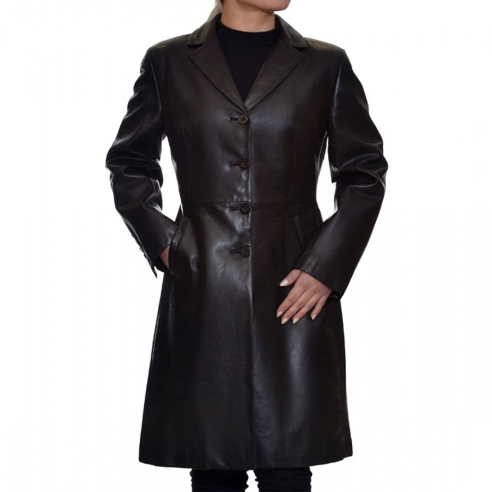 Black ROSSI Leather Coat