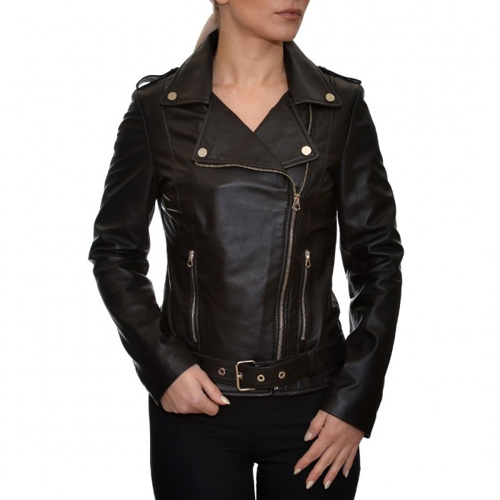 Leather Biker Black JUST FOR LUCK (17252)