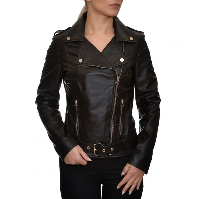 Δερμάτινο Biker Black JUST FOR LUCK (17252)