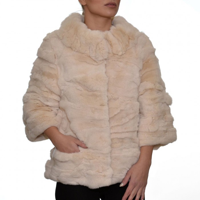 Fur 55cm Rex Retail Ecru LEVINSKY (FM1053)
