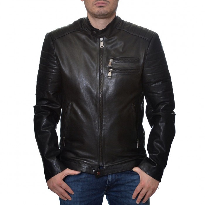 Black ENJOY ITALIA Leather Jacket (Replay)