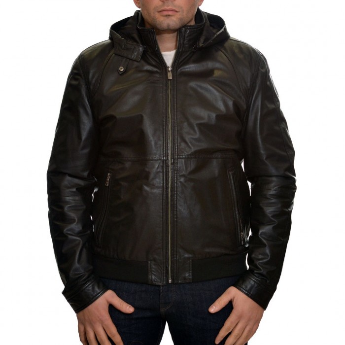 Black GUY LAROCHE Leather Jacket (788)