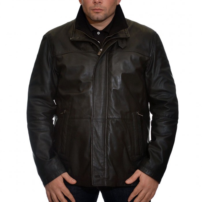 Leather Jacket Lamb 76cm Black Guy Laroche (741)