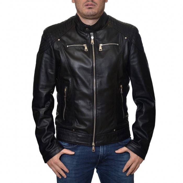 Black ENJOY ITALIA Leather Jacket (Way)