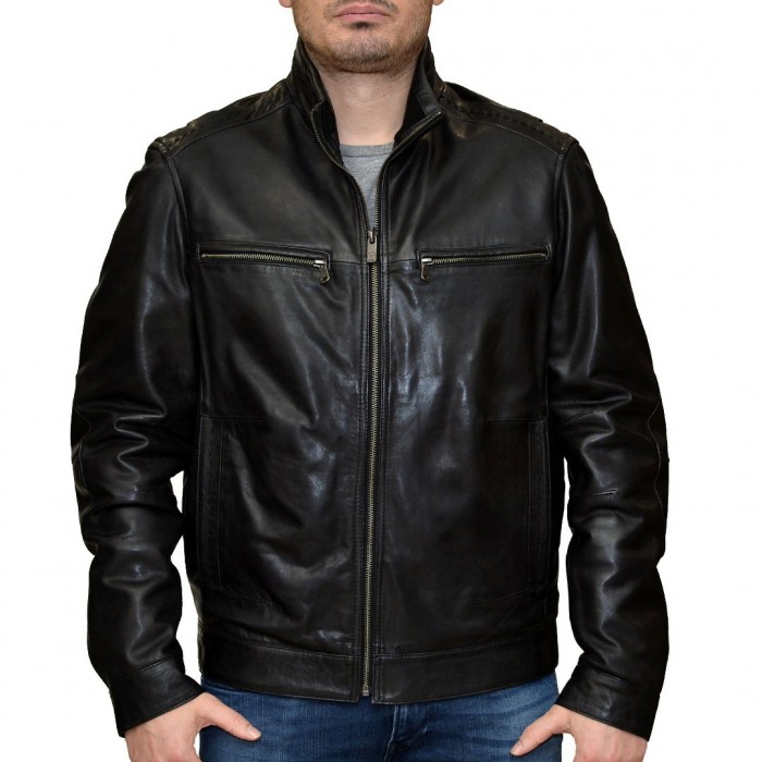 Black GUY LAROCHE Leather Jacket (731)