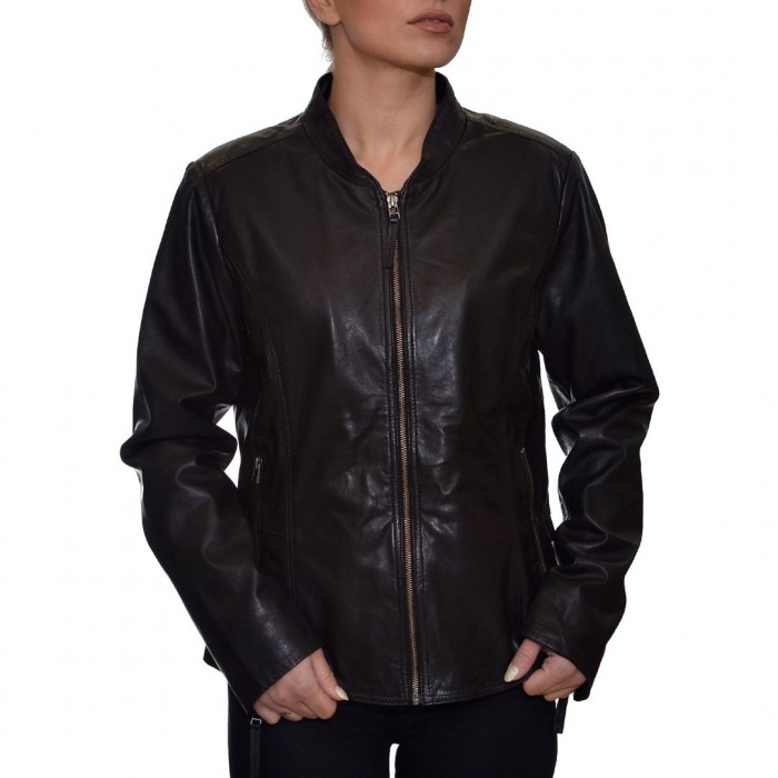 Comfort Black LEVINSKY Leather Jacket (FAITH)