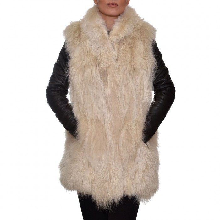 Fur Vest 76cm White Ice SUIT (9036)