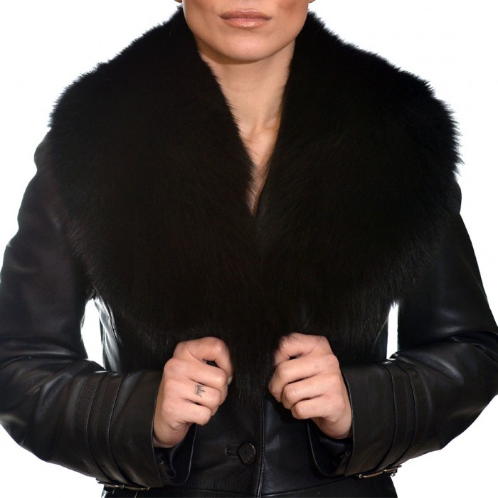 Fox Black Fur Black Collar SUIT (9039)