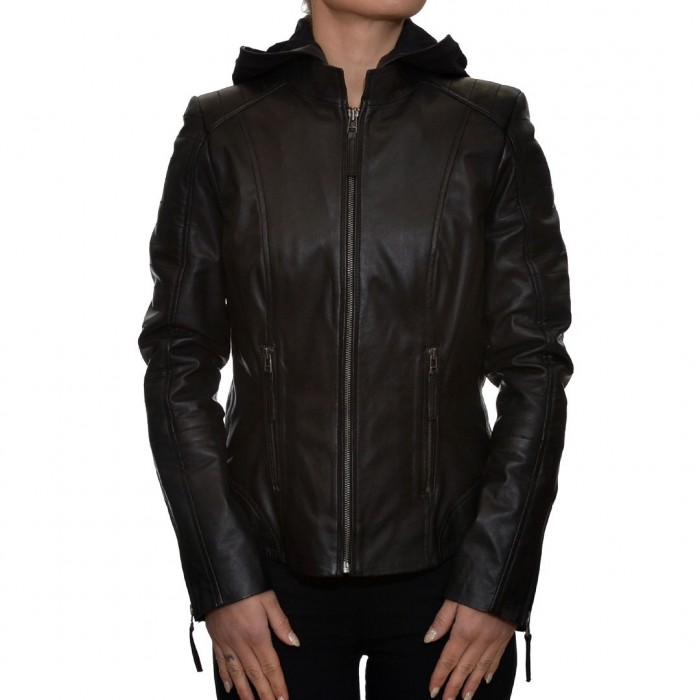 Black XSOMA Leather Jacket (MANAMI)