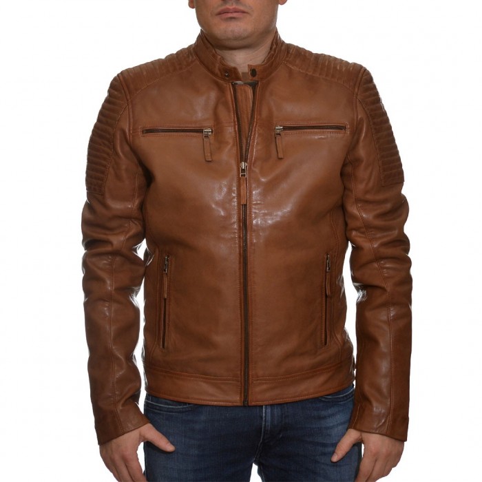 Lamb Camel Leather Jacket SUIT (9069)