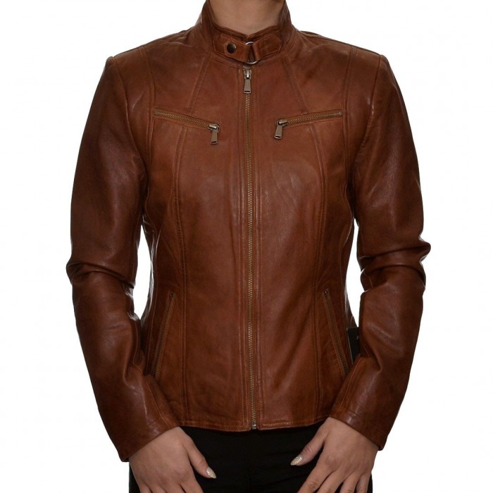 Camel LEVINSKY Leather Jacket (MERRY)