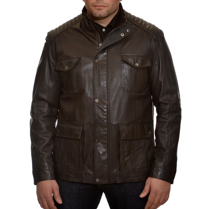 Leather Jacket-Lamb Dark Brown BUGATTI (520522-548)