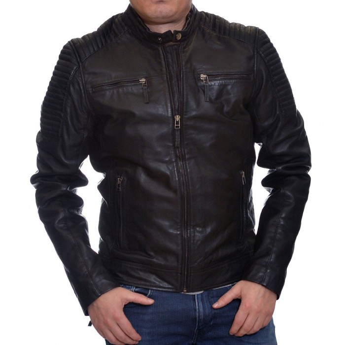 Black Leather Jacket SUIT (9059)