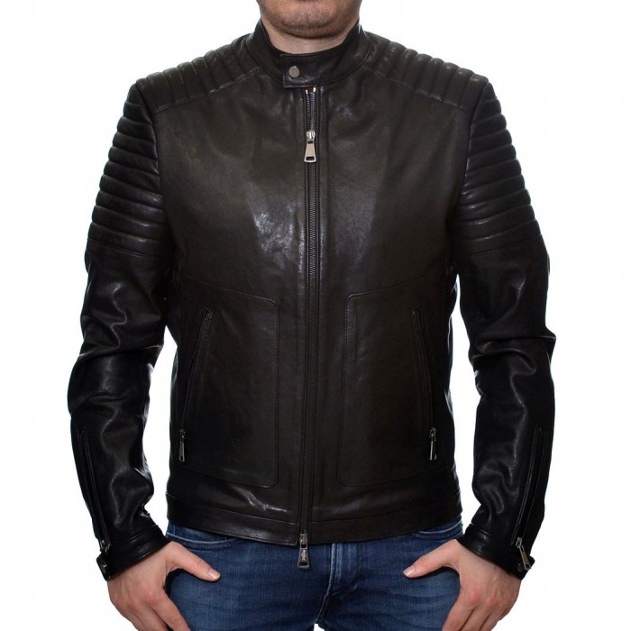 Black ENJOY ITALIA Leather Jacket (Carlo)