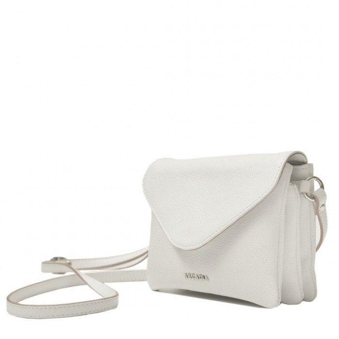 Arcadia White Cross Leather Bag (343)