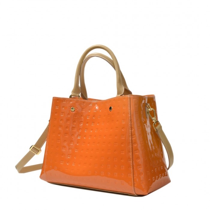 Arcadia Papaya Leather Handbag / Cross (4838)