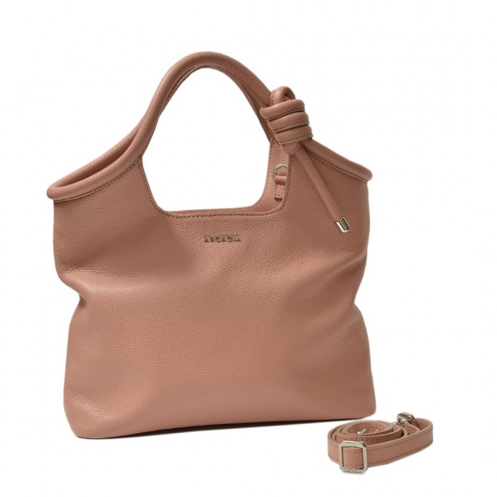 Arcadia Nude Leather Handbag / Cross (4789)