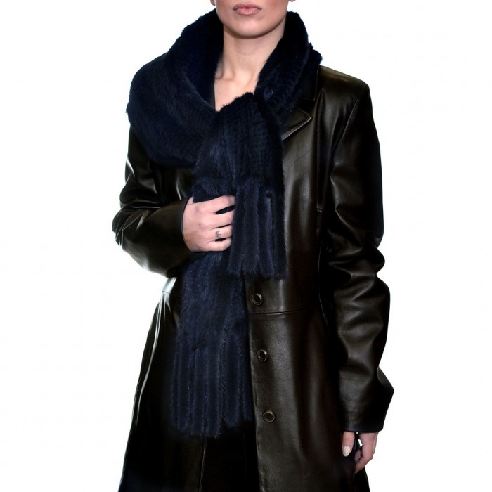 Fur Mink scarf (160x25cm) Blue LEVINSKY (9055)
