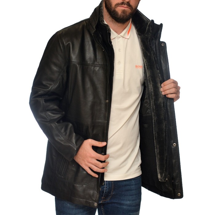 LEATHER JACKET BLACK BUGATTI (221006) - Sioutis Leather