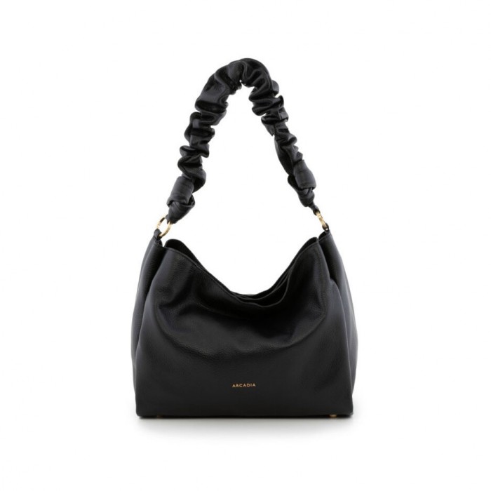 Arcadia Black Leather Shoulder Bag (4022)