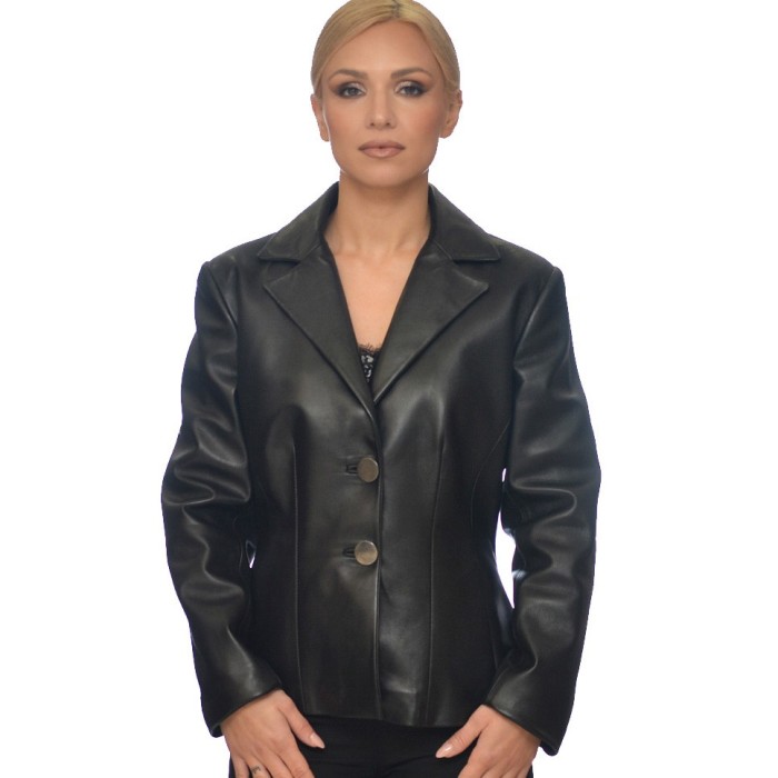 LEATHER JACKET BLACK GRIGIO G871X