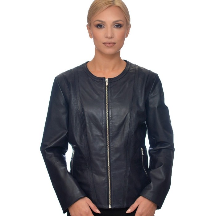 LEATHER BLUE JACKET Guy Laroche 622