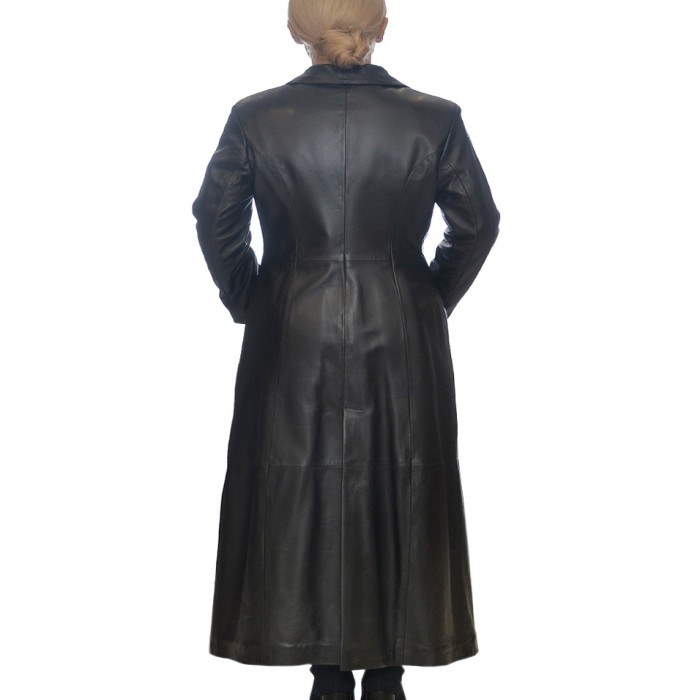 LEATHER COAT BLACK ROSSI 4165CAPP - Sioutis Leather