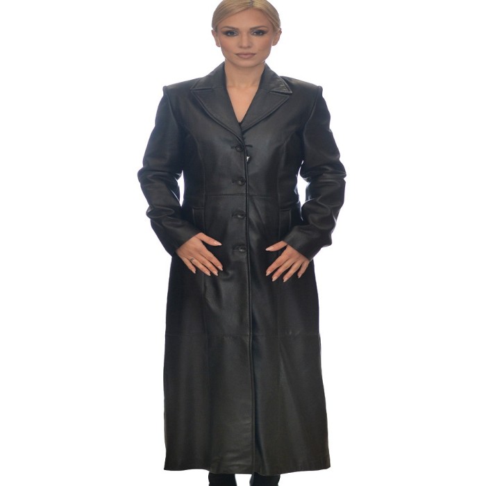 LEATHER COAT BLACK SKIN DEEP 14234