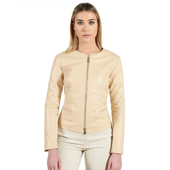 ΔΕΡΜΑΤΙΝΟ Jacket-Σακάκι Beige AD MILANO (Clear Beige)