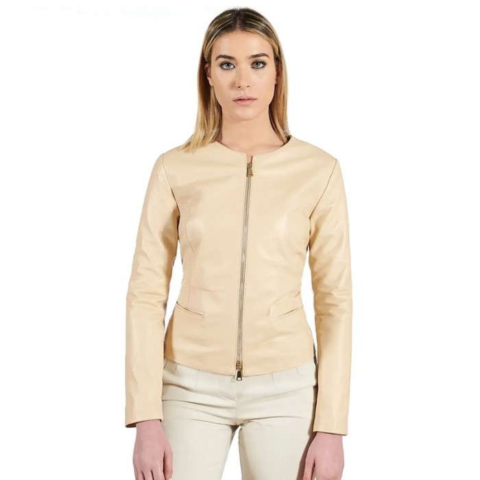 ΔΕΡΜΑΤΙΝΟ Jacket-Σακάκι Beige MILANO (Clear Beige)