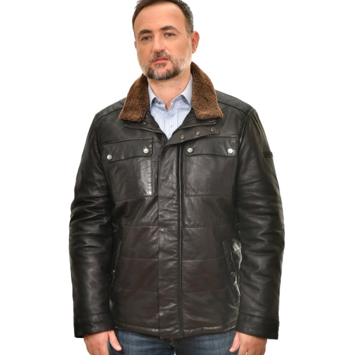 ΔΕΡΜΑΤΙΝΟ JACKET ΚΑΦΕ BUGATTI (223064)