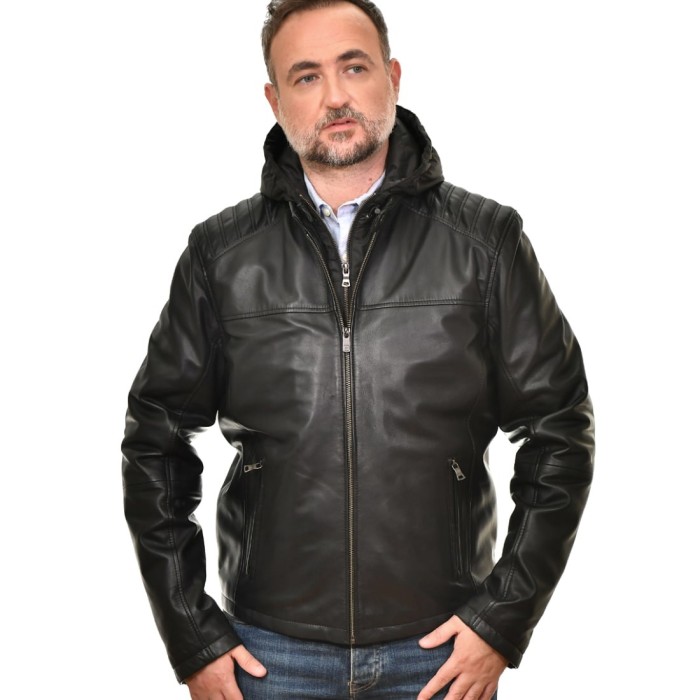 ΔΕΡΜΑΤΙΝΟ ΜΠΟΥΦΑΝ BIKER ΜΑΥΡΟ GUY LAROCHE (755)